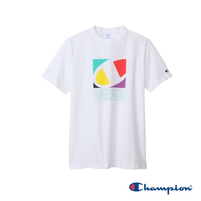 Champion 官方直營-男款 百搭休閒LOGO短袖TEE(白)
