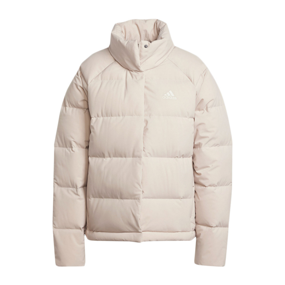Adidas W Helionic RLX IX8865 女羽絨外套立領保暖杏色| adidas