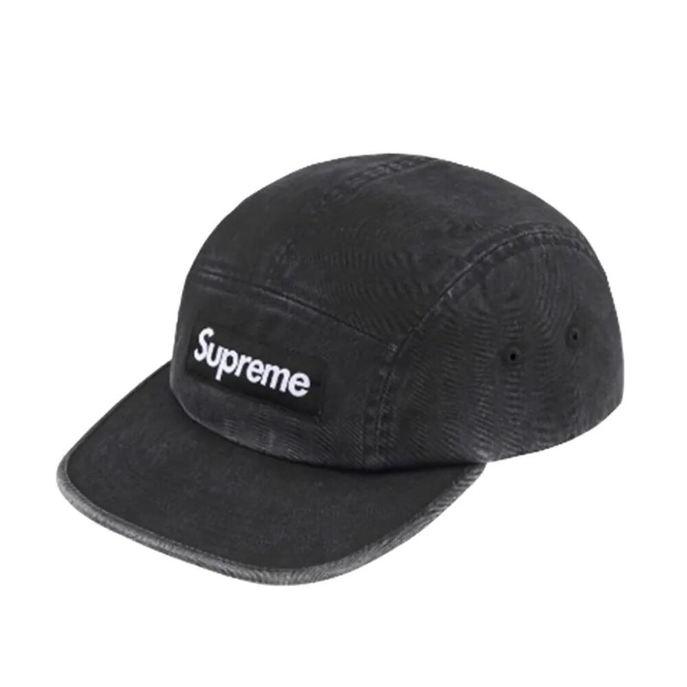 Supreme 25SS Washed Chino Twill Camp Cap Box Logo 老帽五分割帽皮革