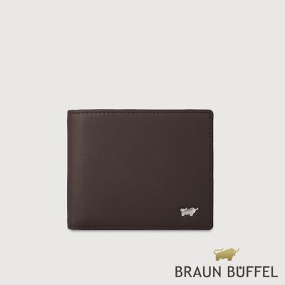 【BRAUN BUFFEL 德國小金牛】台灣總代理 彬達 4卡零錢袋皮夾-培土棕/BF584-315-POS