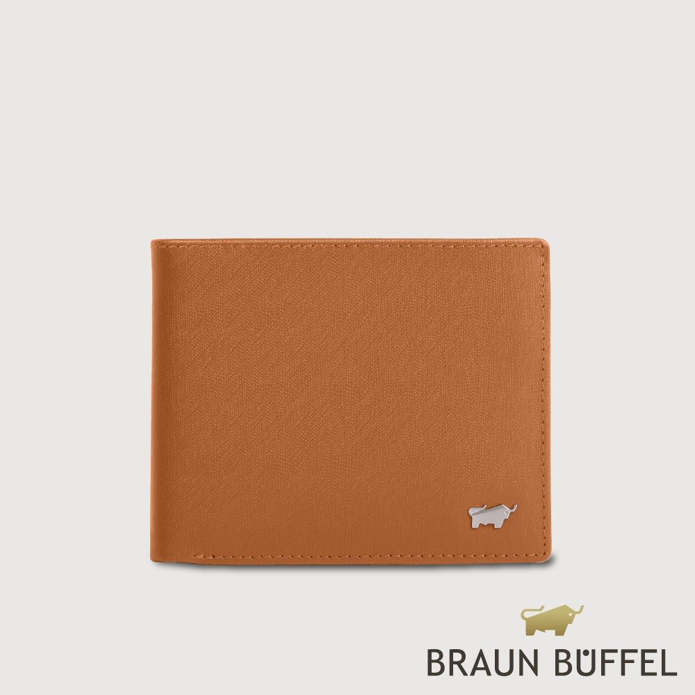 【BRAUN BUFFEL 德國小金牛】台灣總代理 HOMME-M 8卡男夾-杏仁巧克力色/BF306-313-SAL