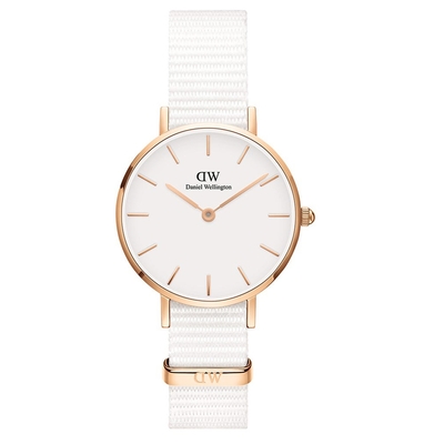 【Daniel Wellington】Petite Dover 28mm純淨白織紋錶(DW00100313)