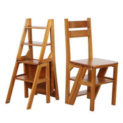 【ONE HOUSE】多功能實木摺疊梯椅 樓梯椅-四色可選 (實木梯凳/椅子/洗手凳/腳踏凳/梯子)