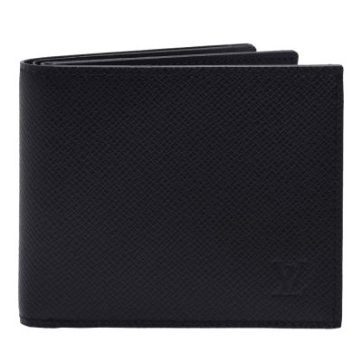 LOUIS VUITTON路易威登 LV M62045 Amerigo系列LV字母烙印Taiga牛皮對摺短夾(岩灰色-附證照夾+零錢袋)