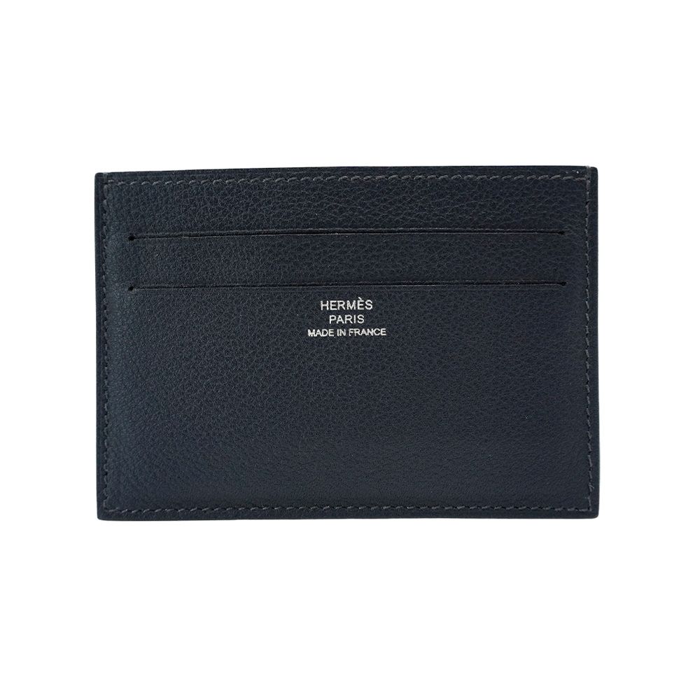 二手品 Hermes 愛馬仕 Citizen Twill 牛皮絲巾卡片夾(B刻/深藍)