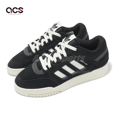 adidas 休閒鞋 Drop Step Low 男鞋 女鞋 黑白 麂皮 復古 低筒 板鞋 情侶鞋 愛迪達 IF7208