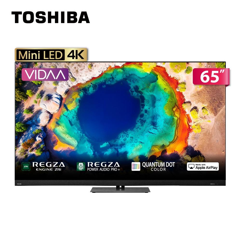 TOSHIBA東芝REGZA 65型4K 144Hz QD Mini LED VIDAA AirPlay2 智慧