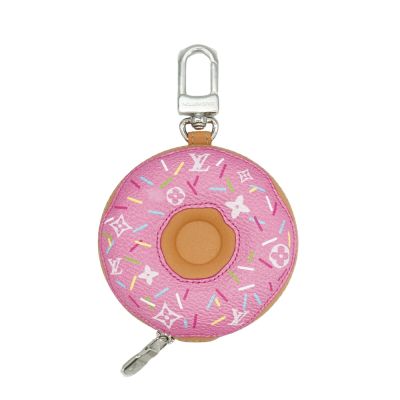 LOUIS VUITTON路易威登 Louis Vuitton LV路易威登 Donut 帆布甜甜圈造型零錢包/ 吊飾(M02549-粉/咖)