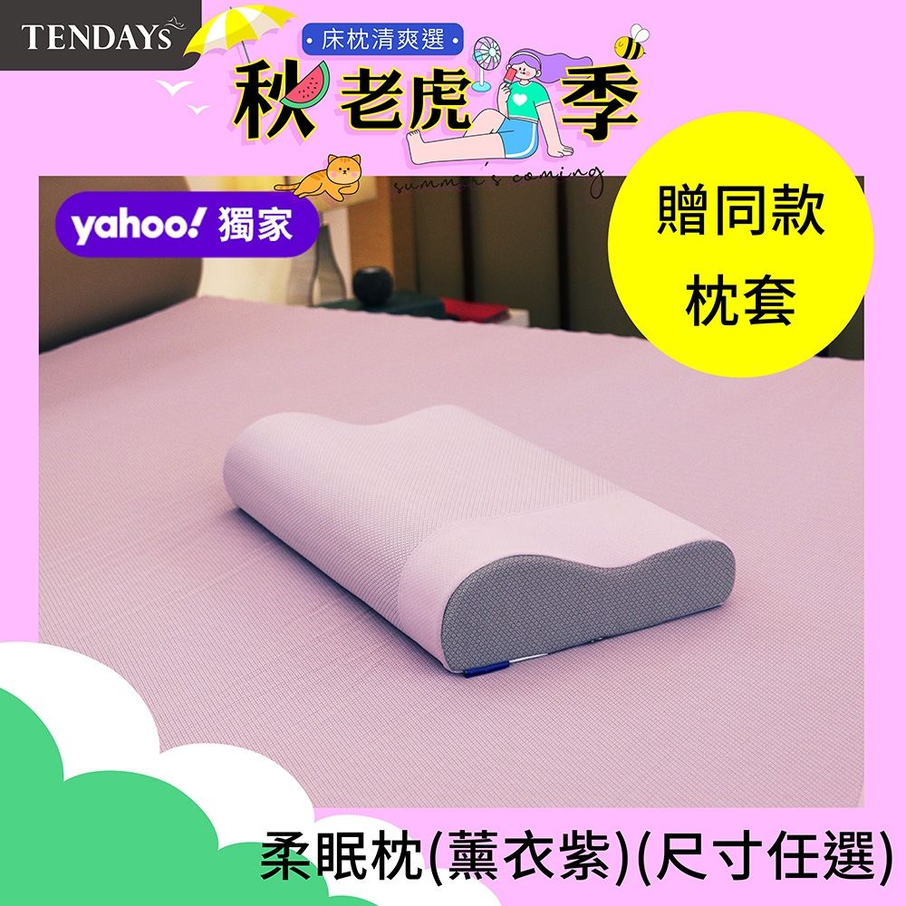 【TENDAYS】 玩色柔眠記憶枕(薰衣紫) 8/10cm可選-加贈同尺寸枕套