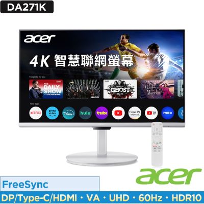Acer 宏碁 DA271K 27吋60Hz VA 4K智慧聯網螢幕