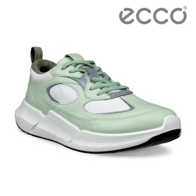 ECCO BIOM 2.2 W 健步都會織物皮革休閒運動鞋 女鞋 抹茶綠/白色