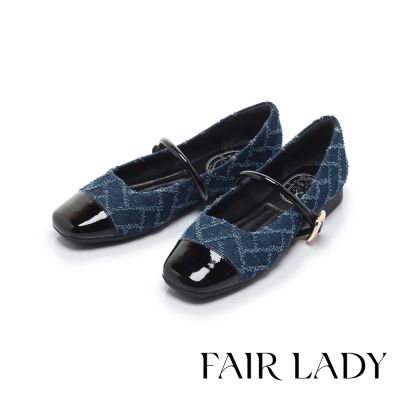 FAIR LADY 我的旅行日記 經典小香風平底瑪莉珍鞋 牛仔藍 (5B2944)