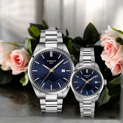 TISSOT 天梭錶 PR 100 簡約大三針 時尚腕錶 少女峰限定 對錶-T1504101104102+T1502101104101