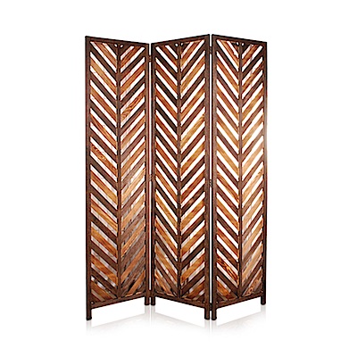 屏風（木製） C'est Chic_流光拾影三片創意實木屏風W133.5*D2*H170 cm | 屏風
