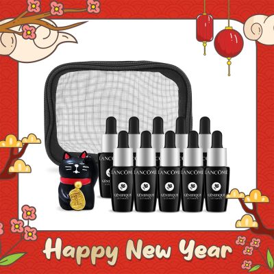 LANCOME蘭蔻 LANCOME 蘭蔻 超極限肌因賦活露好運組[賦活露7mlx10+招財貓擺飾]附旅行化妝包-國際航空版