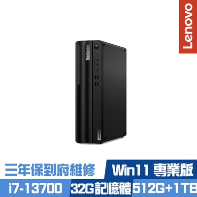 Lenovo聯想 Lenovo ThinkCentre M70s 桌上型電腦 (i7-13700/32G/1TB+512G SSD/Win11Pro/三年保固)