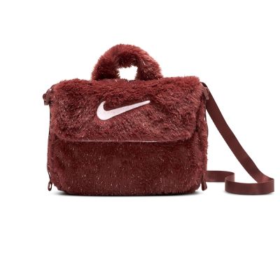 Nike Y Nk Fx Fur Crossbody 肩背包 紅棕色 金蔥 毛絨 斜背 手提 小包 FZ1329-231