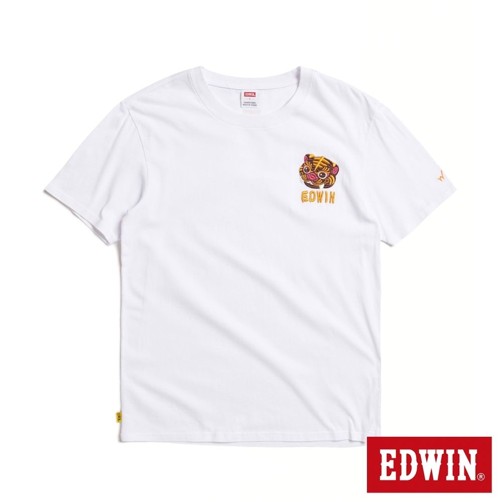 EDWIN 男裝 x 白沙屯 白沙屯繡花虎爺短袖T恤-白色
