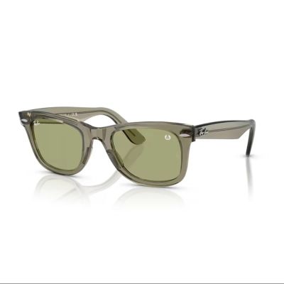 【RayBan 雷朋】方框太陽眼鏡(透綠-透綠鏡片#RB2140F 68694E-52mm)