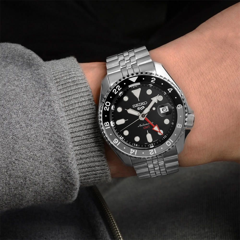 SEIKO 精工5 Sports 系列GMT機械錶寵爸時刻送禮推薦-42.5mm (SSK001K1