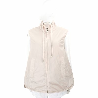 Max Mara-WEEKEND YORO 雙面穿 抽繩立領米白駱駝絨 羽絨背心