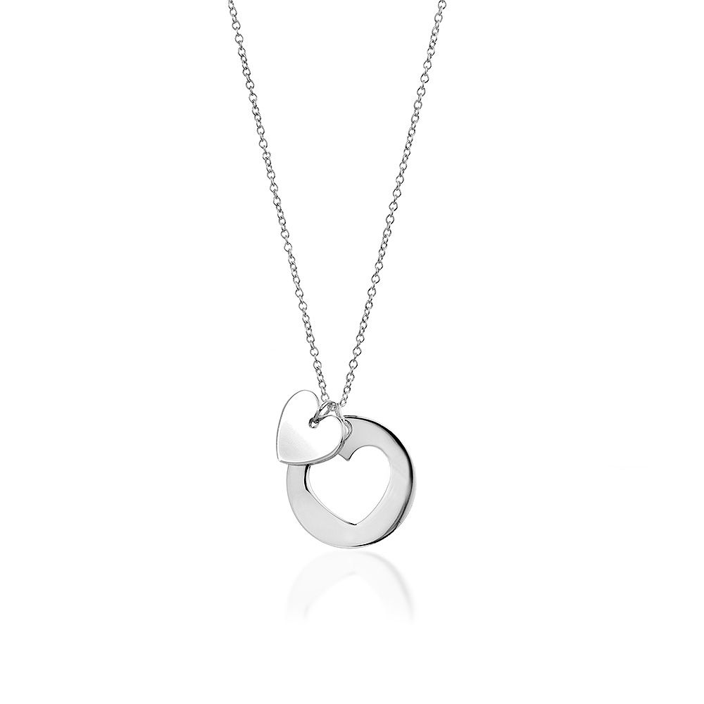 Tiffany&Co.蒂芙尼 圓弧形鏤空雙愛心925純銀項鍊(近新品)