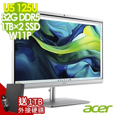 Acer 宏碁 Aspire C27-195ES 液晶電腦 (Ultra5 125U/32G/1TB SSD+1TB SSD/W11P)
