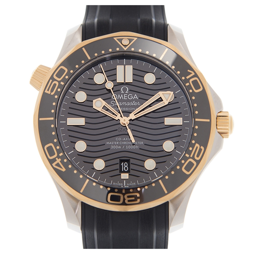 OMEGA 歐米茄 全新海馬同軸擒縱大師天文台x18K金x黑面橡膠x42mm