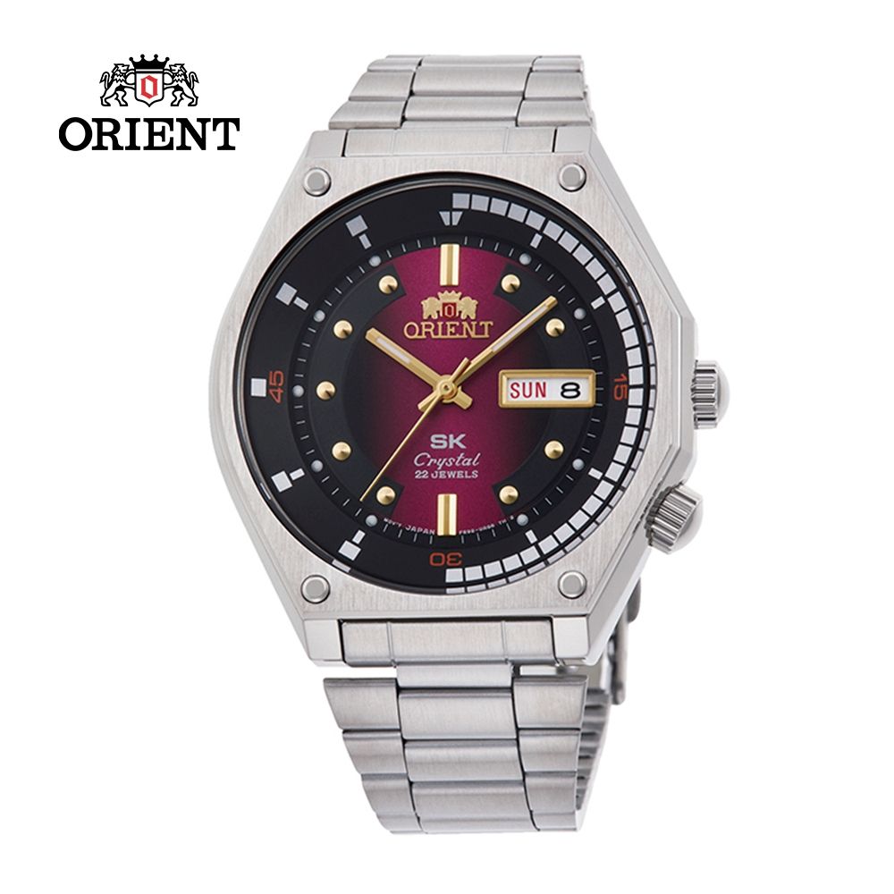 ORIENT 東方錶 復刻SK系列 50m機械錶 鋼帶款 漸層紅色 RA-AA0B02R - 41.7 mm