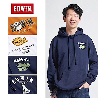 【秒殺限定】EDWIN 男女款 東京散策系列_圓領LOGO長袖T恤(共6款)