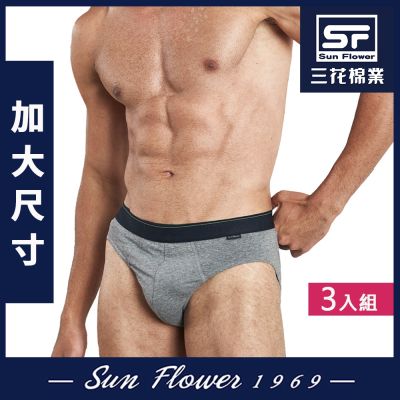 男內褲 三花SunFlower大尺碼內褲彈性男三角褲(3件組)