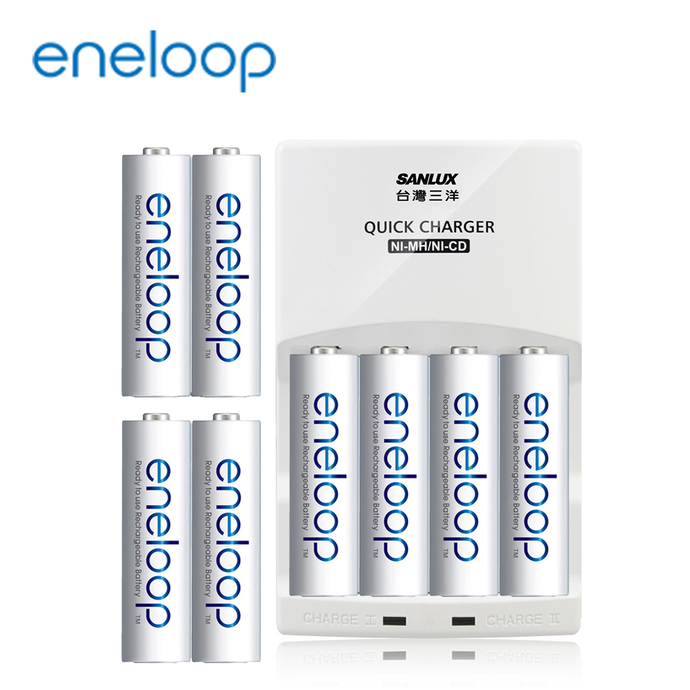 Panasonic eneloop低自放電充電電池組(4號8入＋智慧型充電器） | 充電
