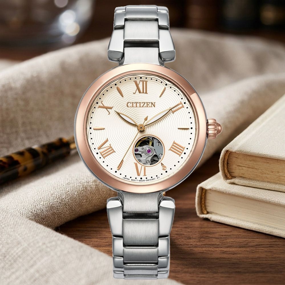 CITIZEN星辰 LADY'S系列 優雅鏤空機械腕錶 錶 手錶 送禮 32mm / PR1054-67A