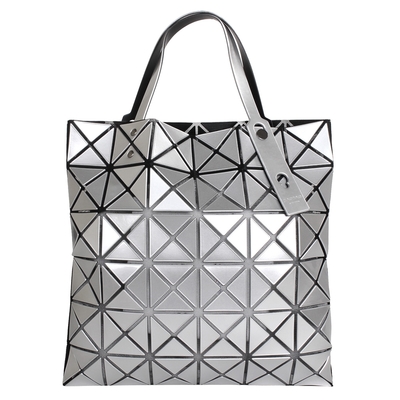 ISSEY MIYAKE  BAOBAO 原色透光幾何方格6x6手提包(亮面銀)