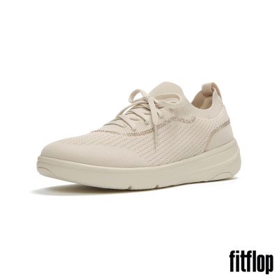 【FitFlop】SUPER-Q 水鑽邊針織繫帶休閒鞋-女(米色)