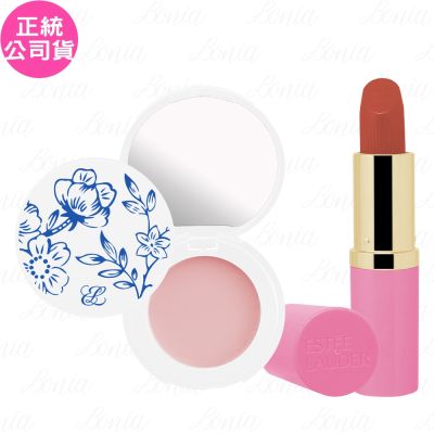ESTEE LAUDER 雅詩蘭黛 粉嫩慾望潤色護唇膏(1.6g)(內附鏡子)+絕美奢潤精萃唇膏-緞光(#333 楓葉紅棕)(3.5g)(公司貨)