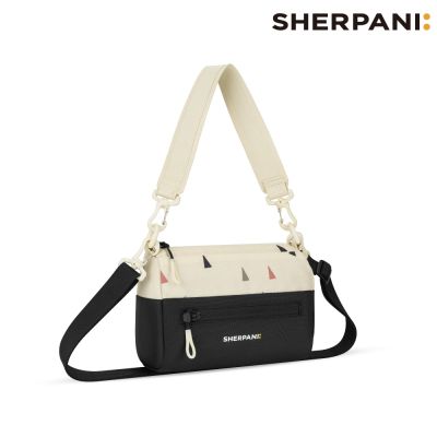 Sherpani RFID 防潑水多功能斜背包 26I Skye 3L｜印花米-黑 (RFID遮蔽 撥水)