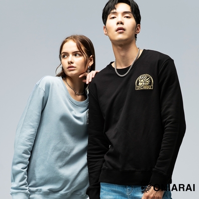 鬼洗 BLUE WAY –男女款 刺繡側鬼LOGO大學長TEE(黑)/網路獨家
