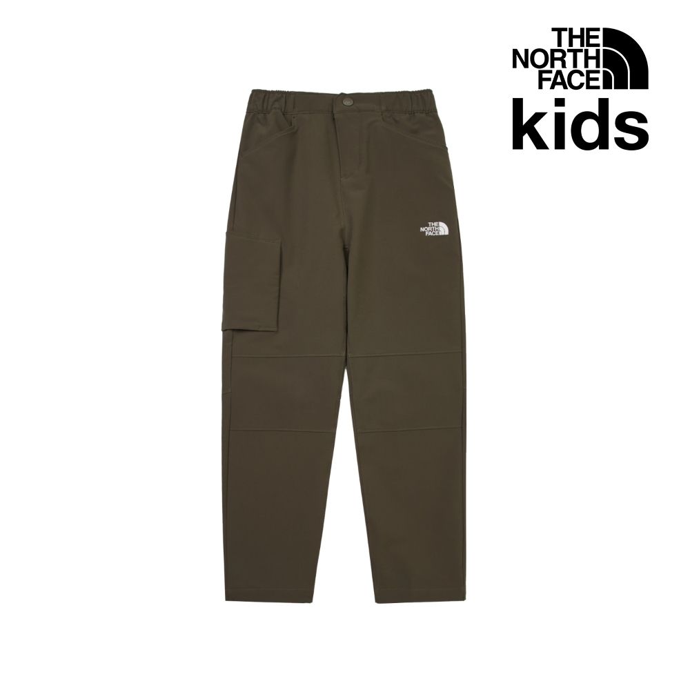 【The North Face 官方旗艦】 北面兒童灰褐色DWR防潑水戶外徒步長褲｜89XJ21L