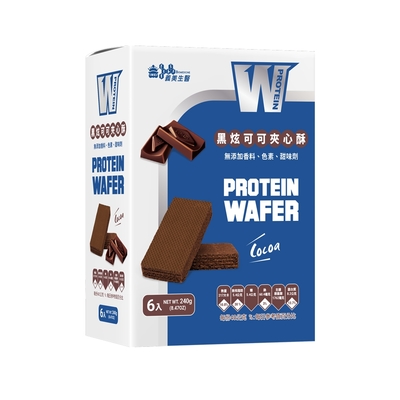 【義美生醫】W PROTEIN夾心酥 (40g*6包/盒)-黑炫可可/花生 2選1