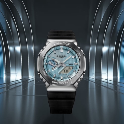 CASIO卡西歐 G-SHOCK GBM-2100A-1A2 精緻光澤金屬設計潮流腕錶 藍 44.4mm