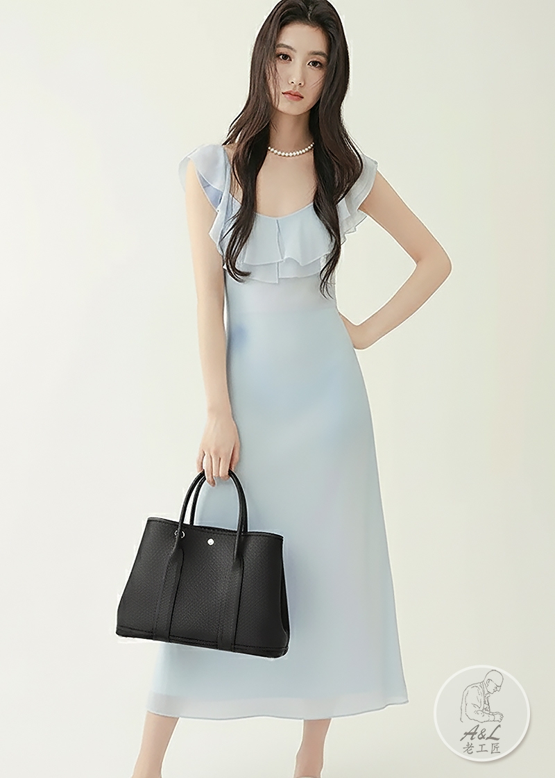 A&L老工匠】花園柏金真皮包經典精品Cathy36cm-經典黑| 斜/肩背包