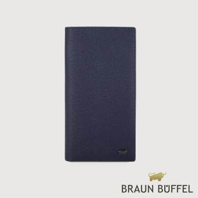 【BRAUN BUFFEL 德國小金牛】台灣總代理 維克多-E 15卡兩折長夾-深藍/BF570-630-DB