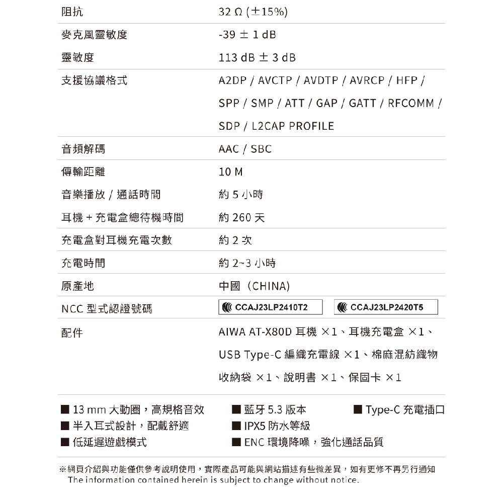 AIWA愛華 AT-X80D - 詳情2