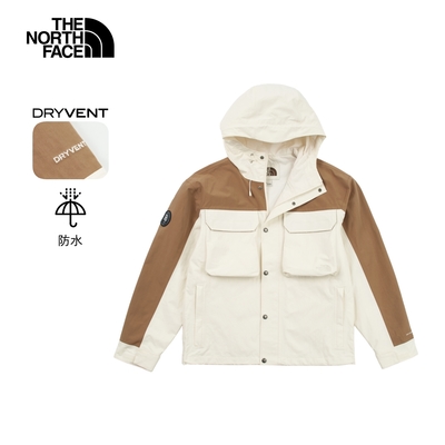 The North Face 官方旗艦 北面男款米棕拼接DryVent防水透氣衝鋒衣｜8CAW95R 外套