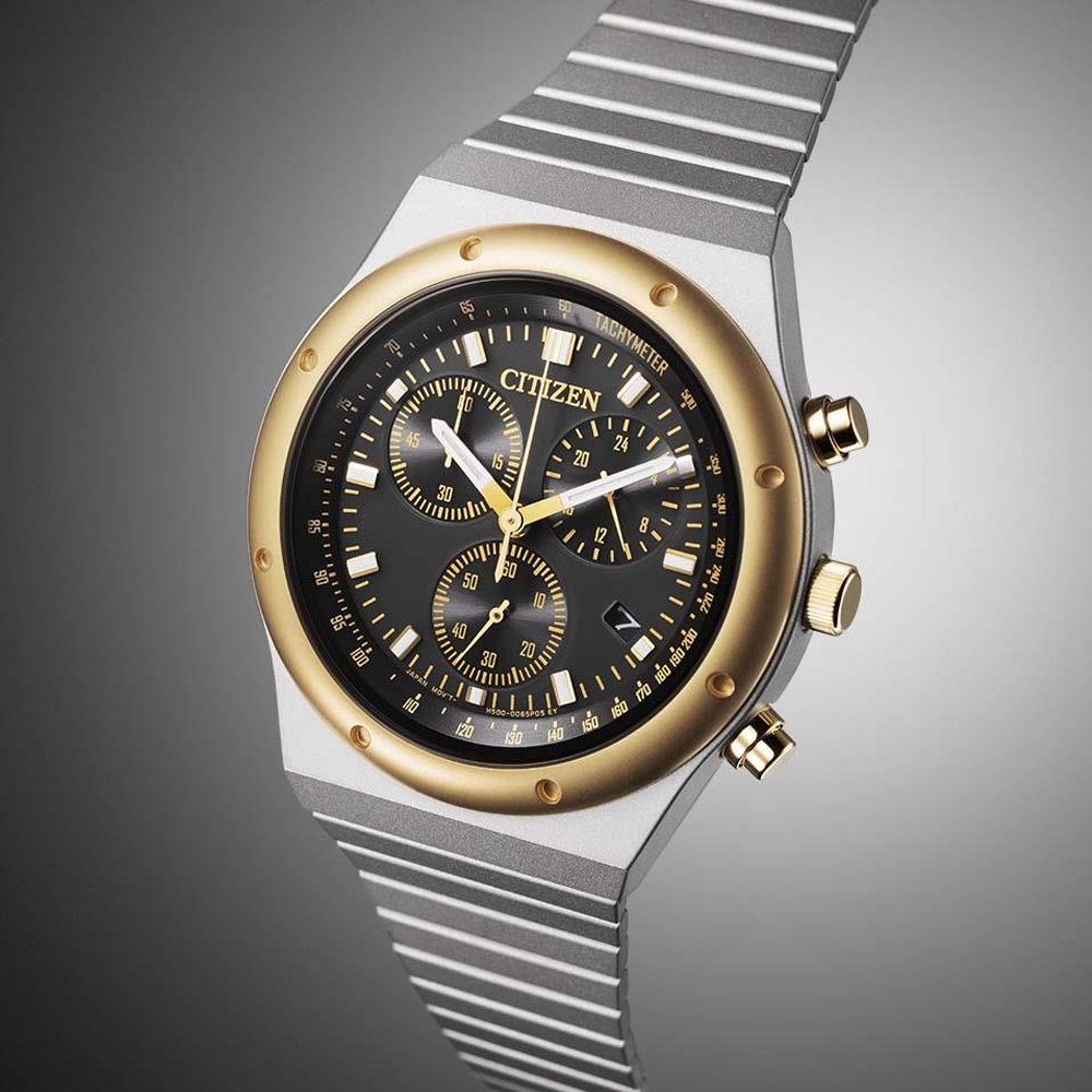 CITIZEN星辰Chronograph系列復刻1984 昭和金復古計時光動能腕錶618