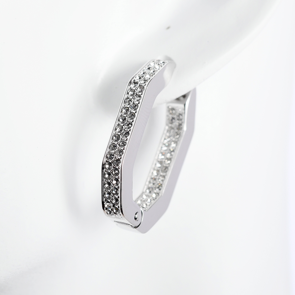 SWAROVSKI Dextera 大圈耳環 鍍白金色 5618308