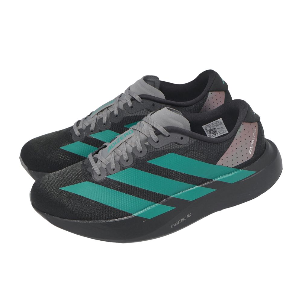 adidas 愛迪達 慢跑鞋 Adizero Evo SL M 男鞋 黑 綠 緩震 JS4488