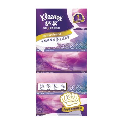 【Kleenex 舒潔】 頂級3層呵護香氛絲絨盒裝面紙100抽x5盒/2串(送好禮 贈品隨機出貨)