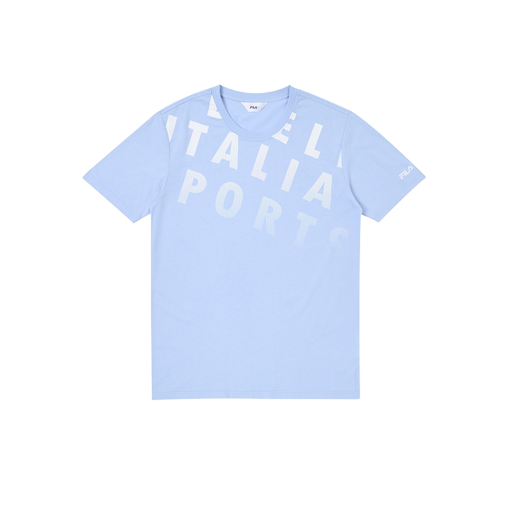 FILA 中性短袖圓領T恤-淺藍 1TEZ-1506-LB